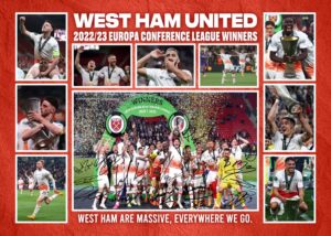 West Ham Signed Conference League Final Glossy Photo