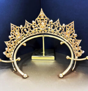 Handmade Gold Pink Tiara