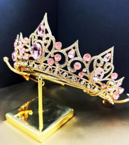 Handmade Gold Pink Tiara